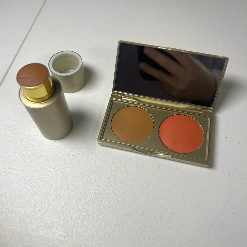 Stila Cosmetics Putty Bronzer‎ Blush Duo w/ Sun-kissed Bronze Lip Cheek Stick